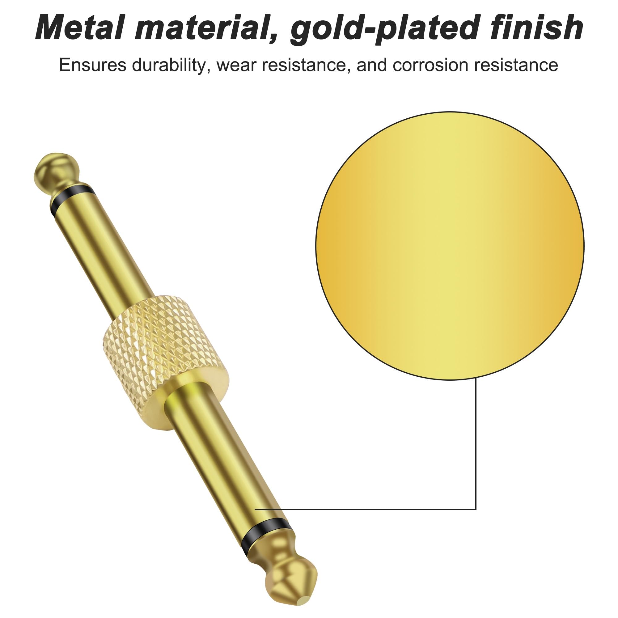 MEIRIYFA Guitar Pedal Patch Connector 6.35mm 1/4″ Effect Couplers