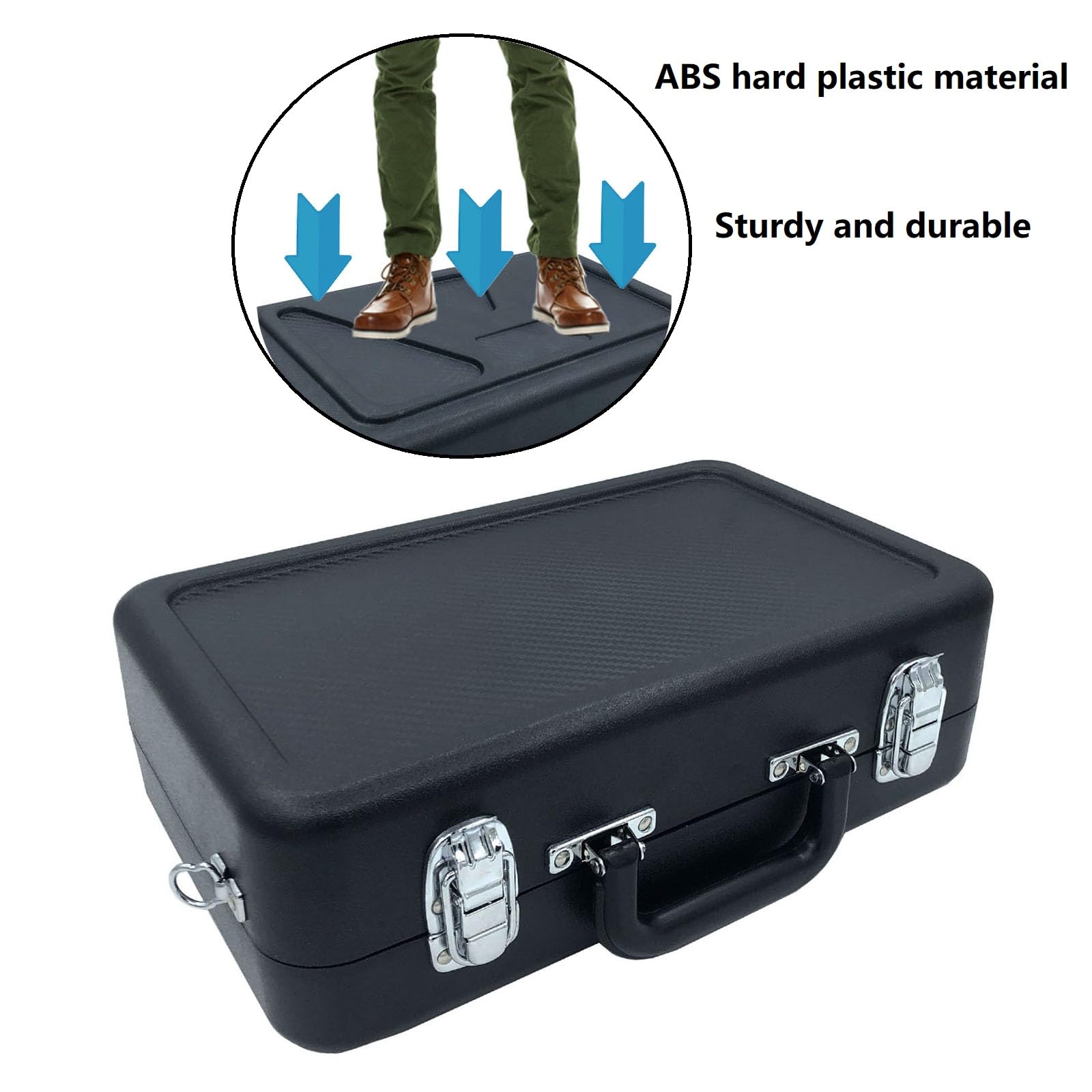 TUOREN Clarinet Case Sturdy ABS Plastic Portable Protective Storage Bag Box for Clarinet Players
