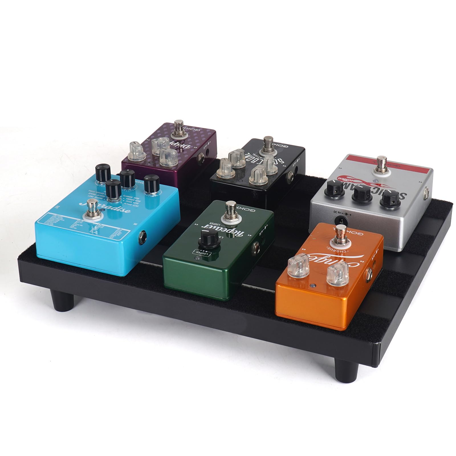GOKKO Guitar Pedal Board 14″ x 10.6″ Aluminum Alloy Pedalboard with Case