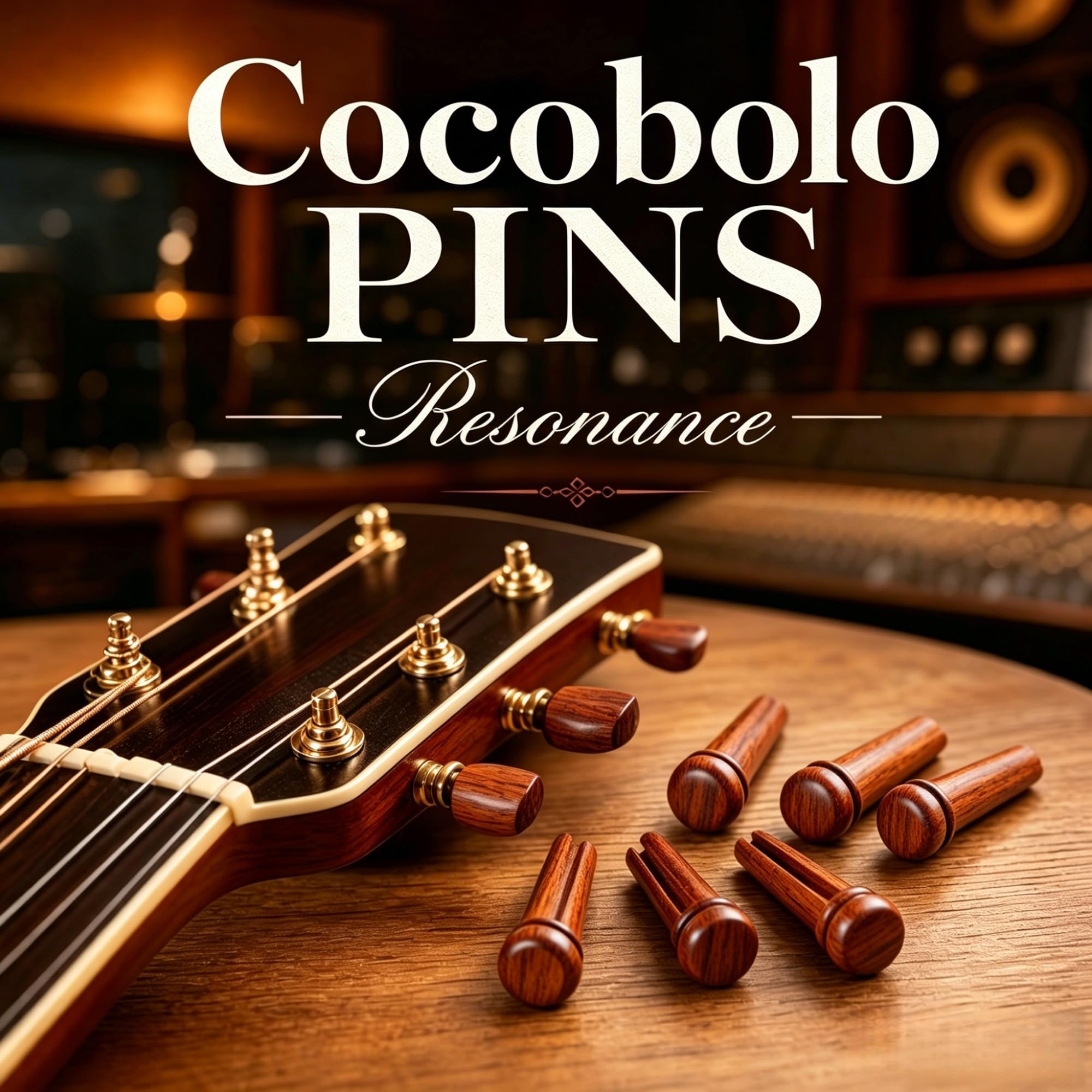 Miwayer Cocobolo Wood Guitar Bridge Pins Replacement Parts Brown for 6 & 12 String Acoustic Guitar (Pure Cocopolo Wood)