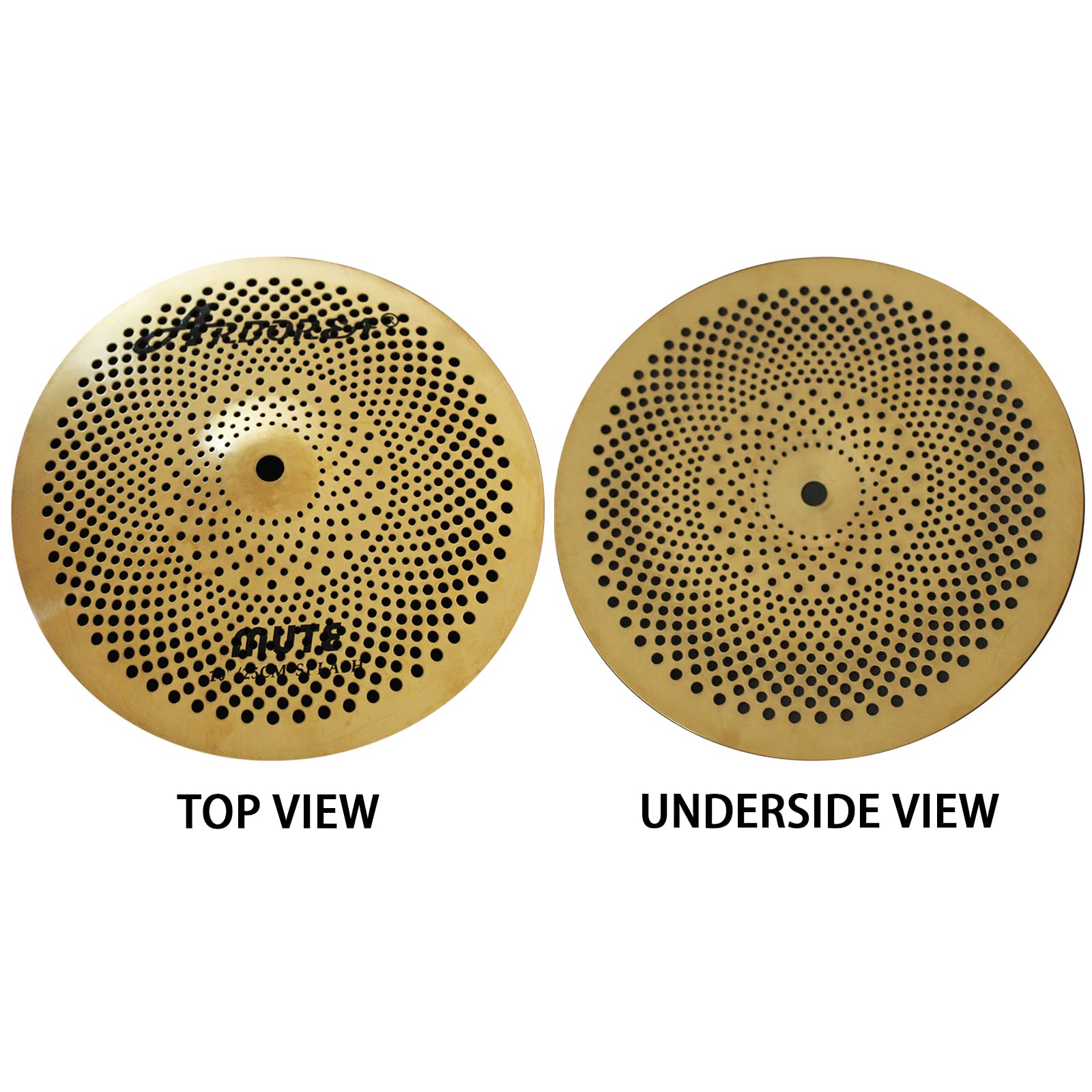 Arborea Low Volume China Cymbal 16 inch Golden Mute Drum Cymbal for Practice (16″China)