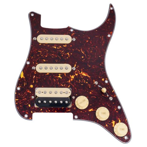 Musiclily Basic Pre-wired Loaded Standard ST HSS Pickguard, Tortoise Shell