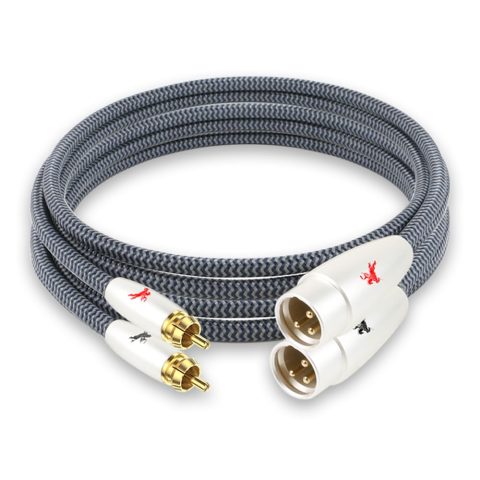 Impeto XLR Male to RCA Cable, 3-Pin Male XLR to Dual RCA Adapter for Mixer, Amplifier, Subwoofer (3M/9.8ft) 2-Pack