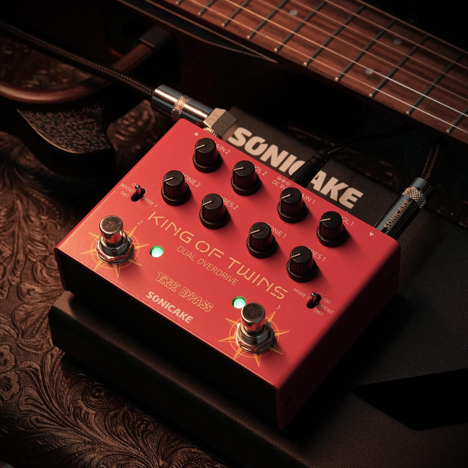 SONICAKE Overdrive Guitar Pedal, Dual Channel 3 Mode – King of Twins QDS-08