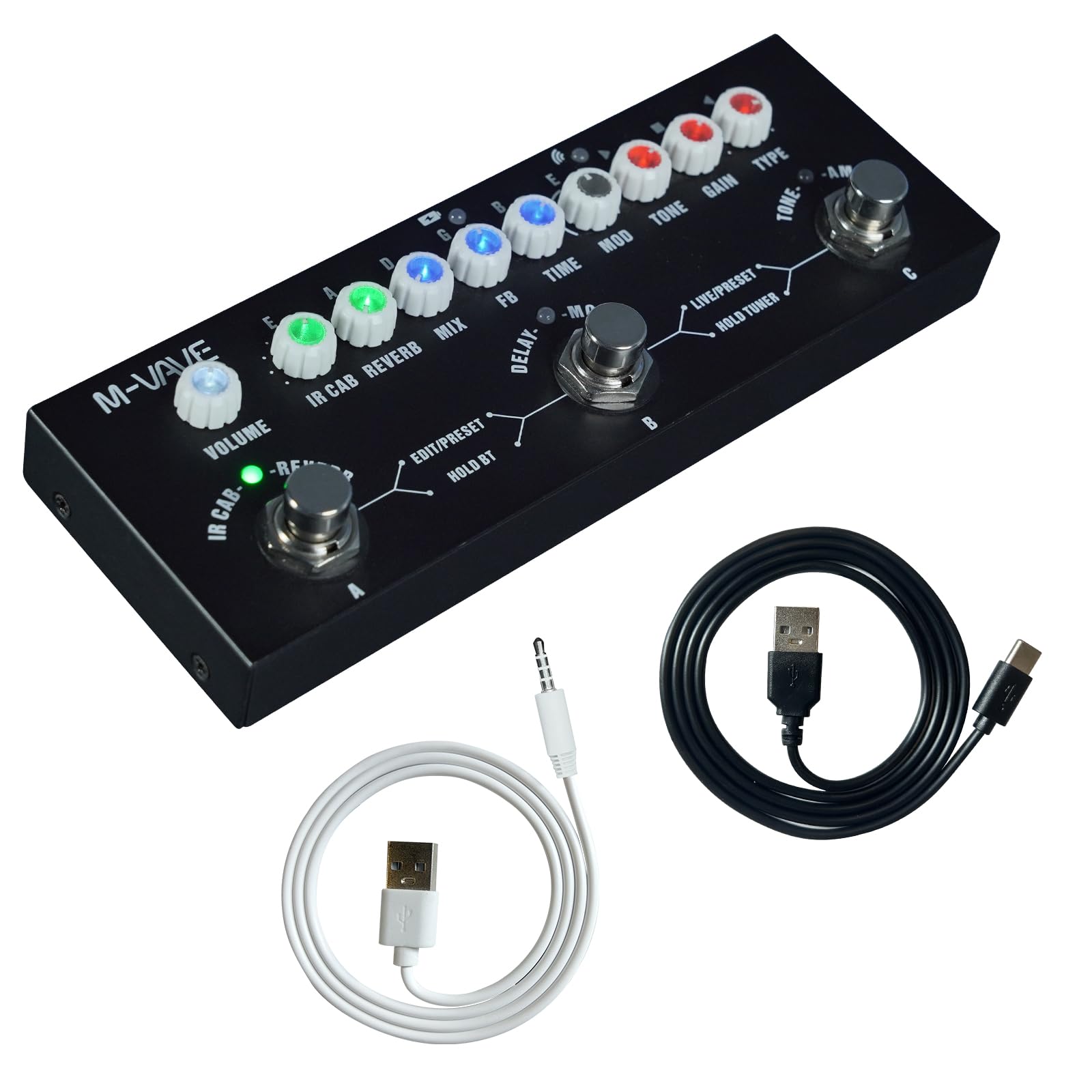 Multi Effects Guitar Pedal, Reverb Guitar Pedal, Delay, Chorus, Phaser, with IR Loading 9 AMP Models, CUBE-BABY Reverb Effect Pedal, Support Recording, Bluetooth 5.0