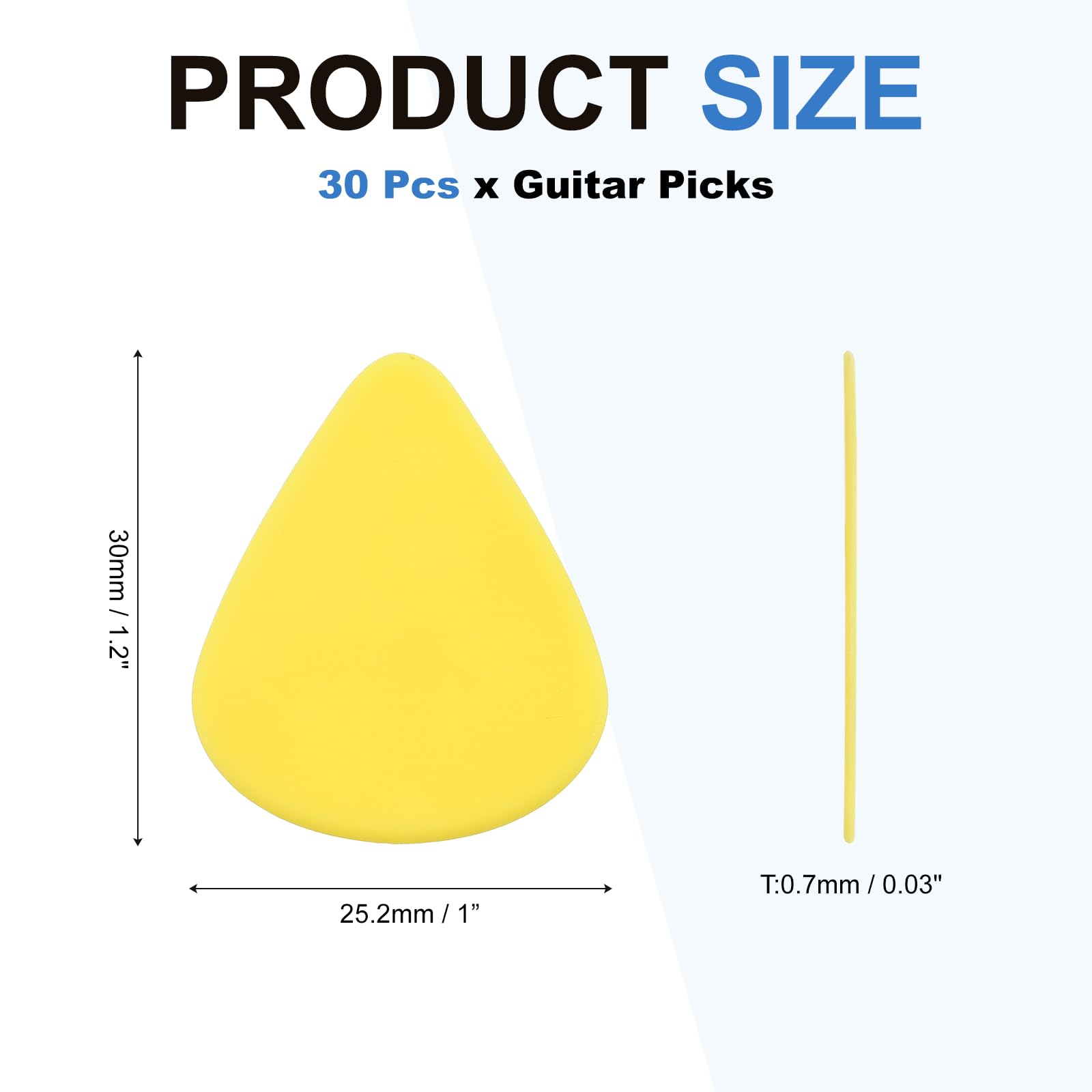 MECCANIXITY Guitar Picks 20Pcs 0.7mm Thick Matte Non-slip Guitar Yellow