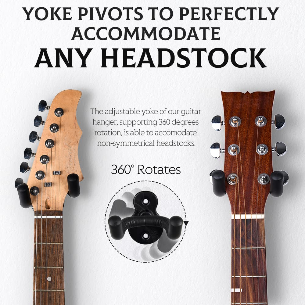 LALAOKS 6Pack Guitar Wall Mount Hanger for Guitar, Bass, Ukulele