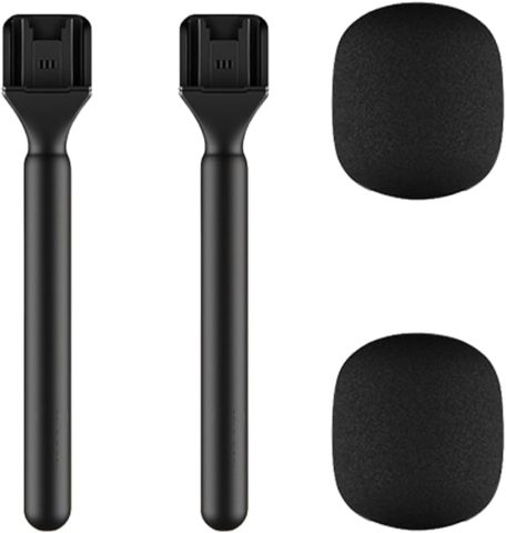 Mic Handle, Microphone Holder for DJI/DJI Mini, Rode Wireless GO, Hollyland Lark/Lavalier, Handheld Adaptor for Wireless Interview Mic, for Vlogging, Interview, Podcast, Reports (2 packs)