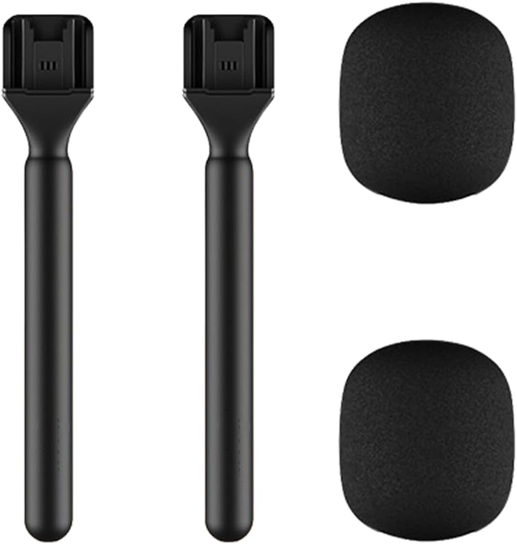 Mic Handle, Microphone Holder for DJI/DJI Mini, Rode Wireless GO, Hollyland Lark/Lavalier, Handheld Adaptor for Wireless Interview Mic, for Vlogging, Interview, Podcast, Reports (2 packs)