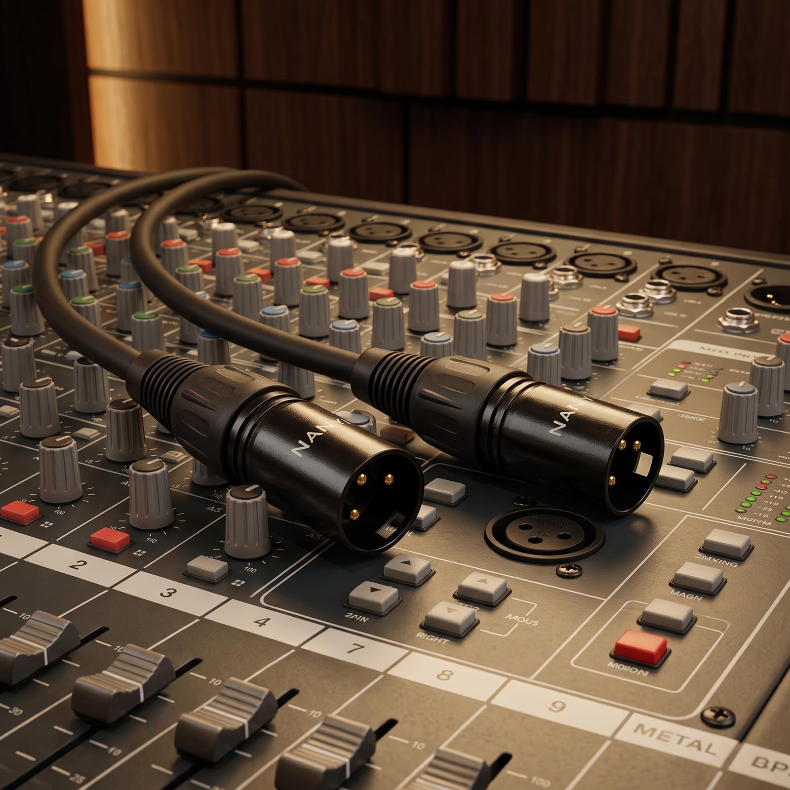 NANYI XLR Male to Male Microphone Cable, 3-Pin, DMX Patch Cord, 10ft