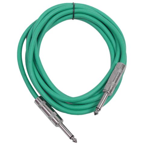 Seismic Audio – SASTSX-10 – 10 Foot TS 1/4″ Guitar, Instrument, or Patch Cable Green