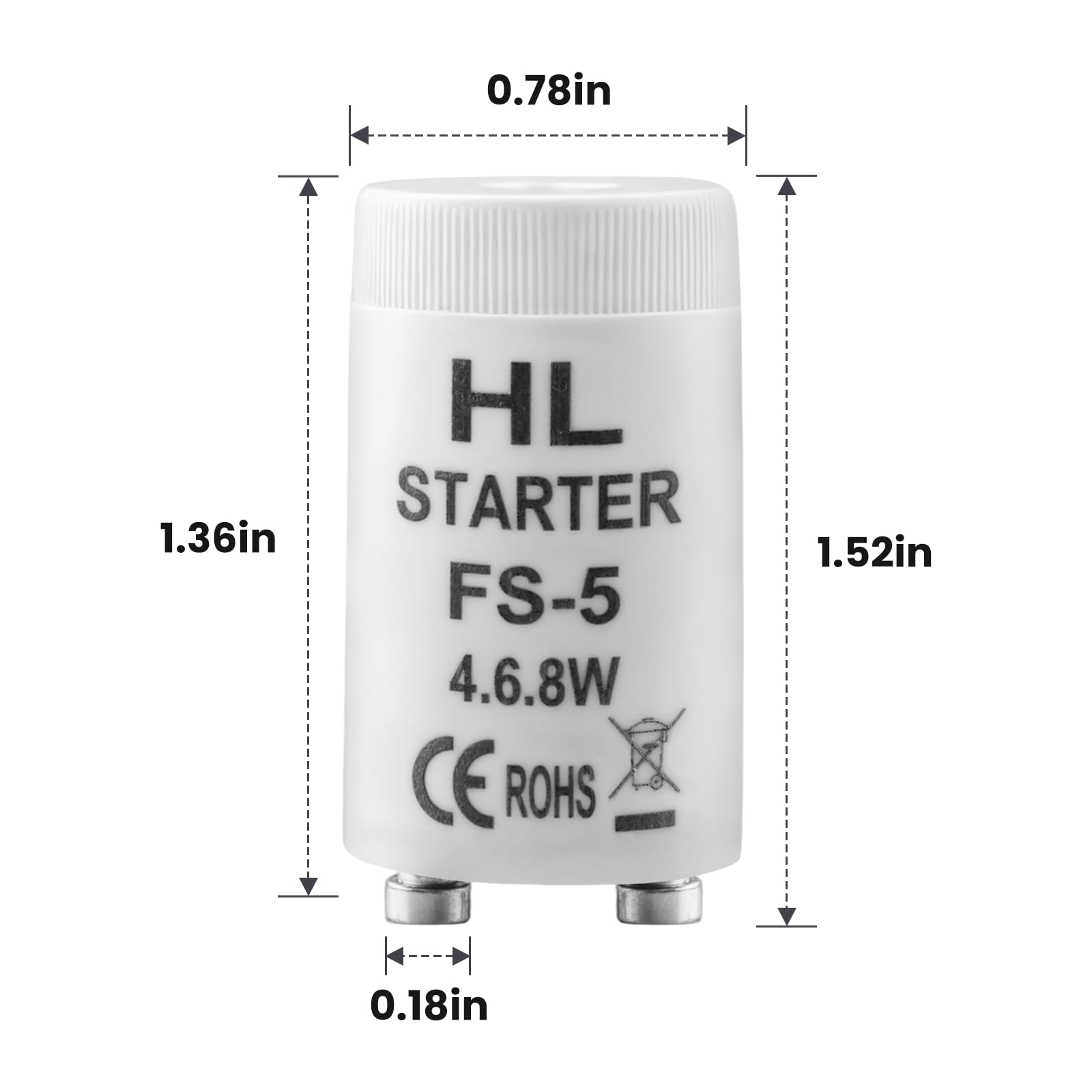 Malae FS-5 Fluorescent Light Starter for 4W 6W 8W Fluorescent Lamps