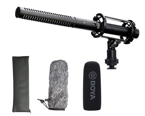 BOYA External Shotgun Microphone for Camera DSLR with Shockmount Windscreen Mic for Canon Nikon Sony Vlogging Professional Condenser Microphones for Video Recording Voice Interview YouTube BY-BM6060L