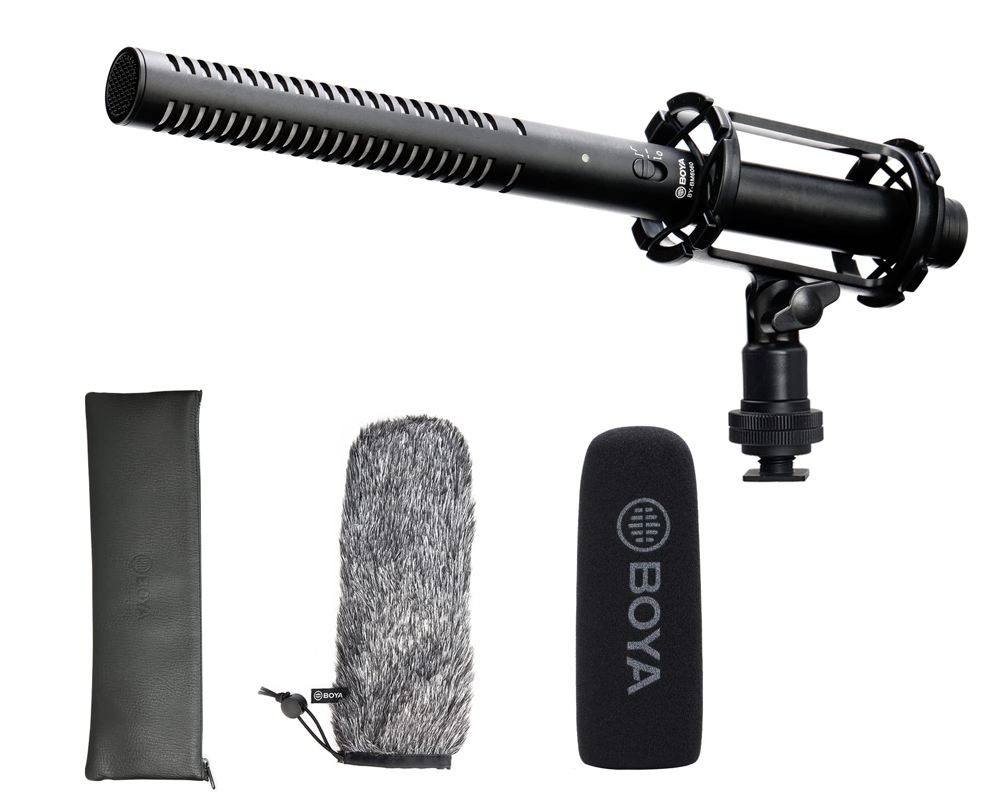 BOYA External Shotgun Microphone for Camera DSLR with Shockmount Windscreen Mic for Canon Nikon Sony Vlogging Professional Condenser Microphones for Video Recording Voice Interview YouTube BY-BM6060L