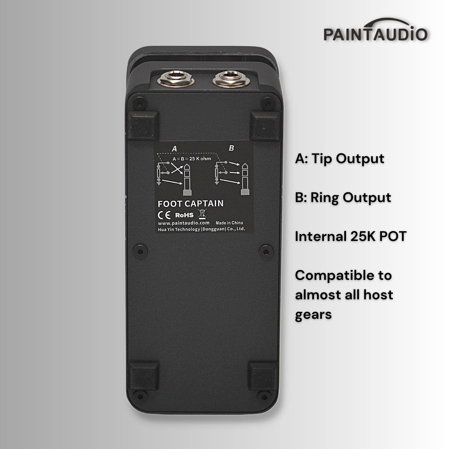 Paint Audio Foot Captain Dual Outputs Expression Pedal Multi-effects Compatible for Tip/Ring Connection (Foot Captain)