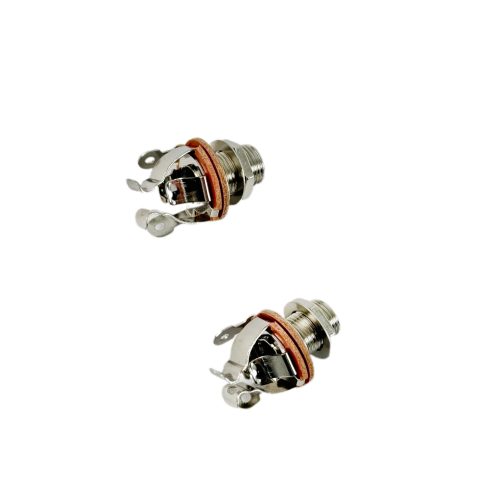 2 Pack 1/4 Inch Mono Guitar Jack, Silver Electric Guitar Electronics
