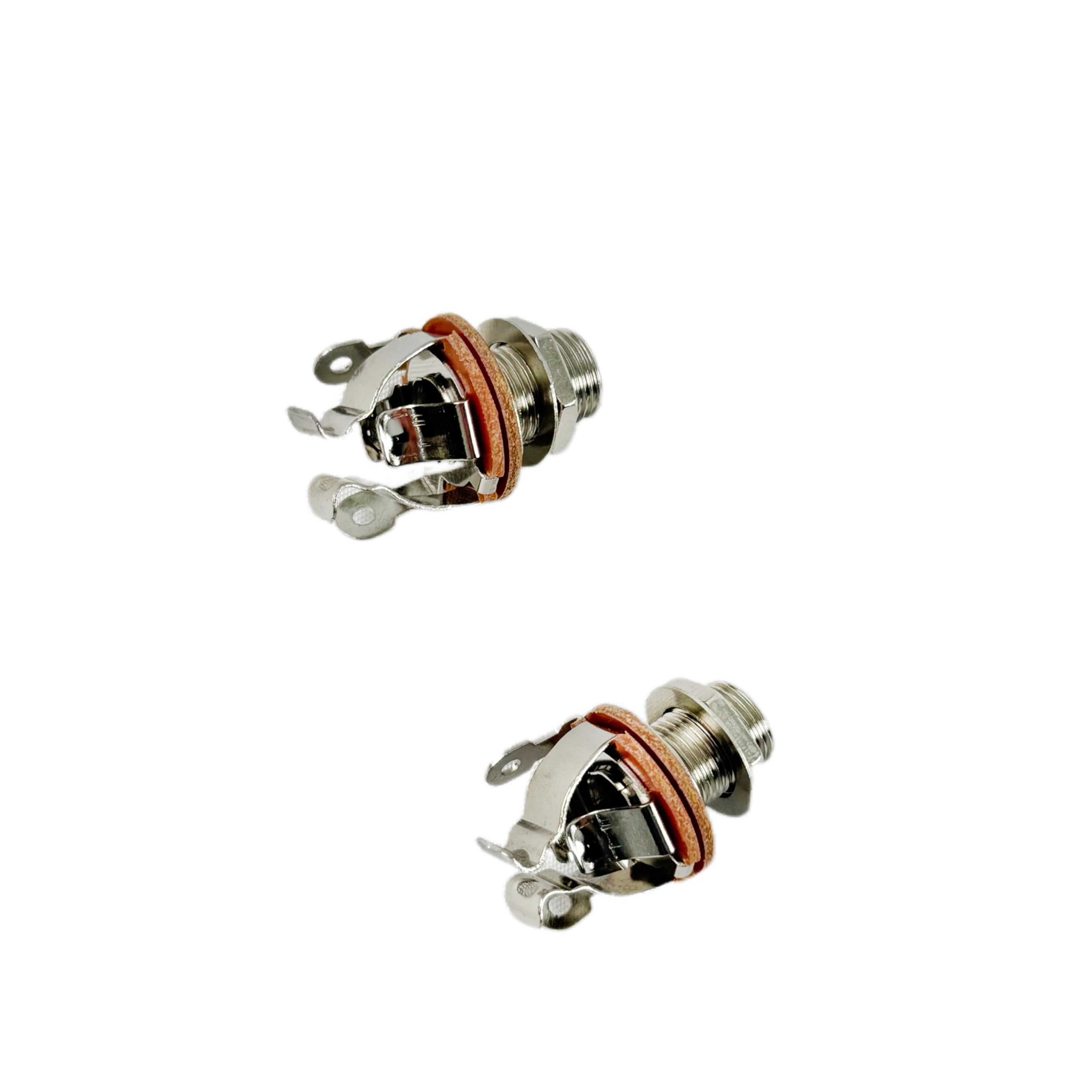 2 Pack 1/4 Inch Mono Guitar Jack, Silver Electric Guitar Electronics