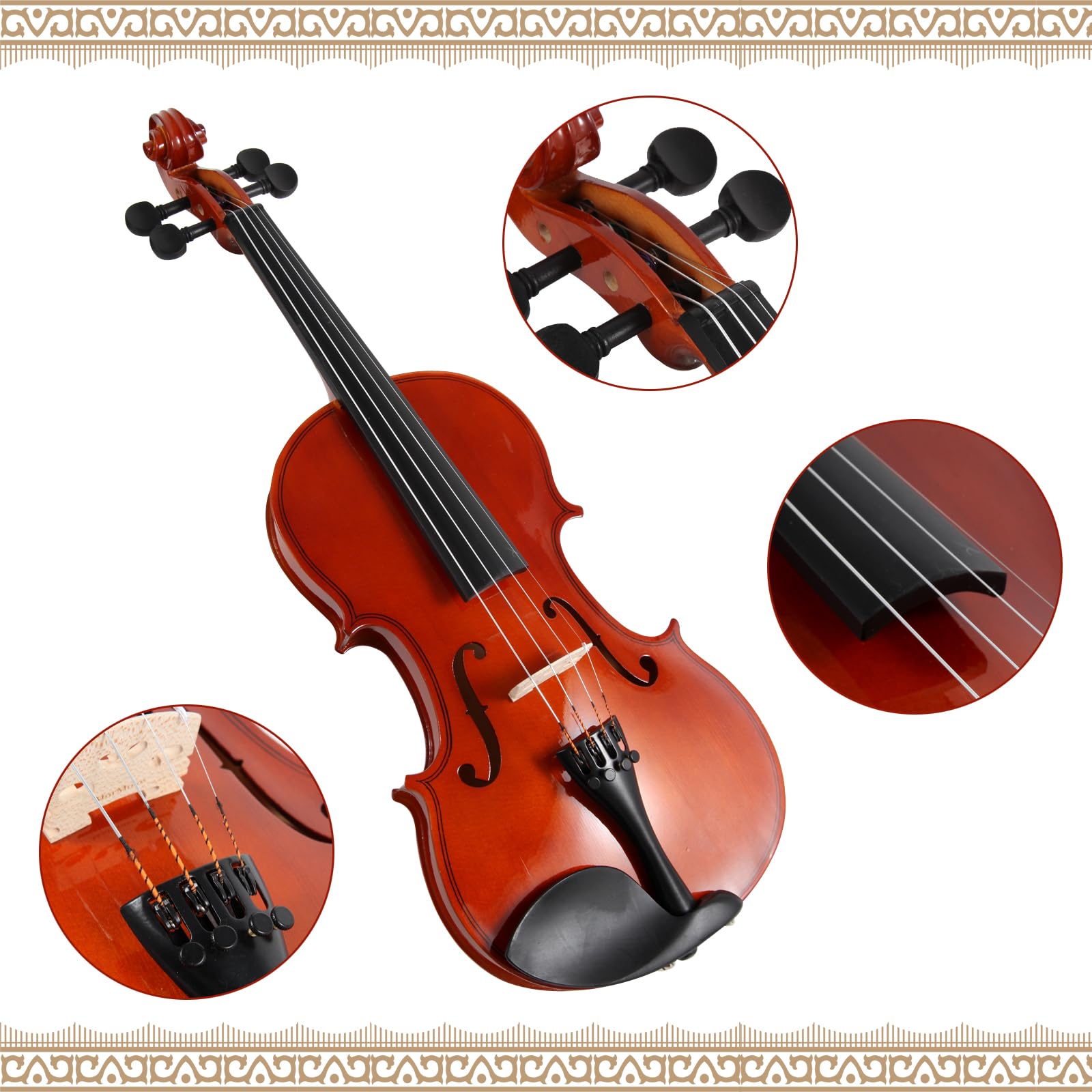 MorMoxe Violin String – Violin Strings 1/2 Full Set (G-D-A-E-E’) – Steel Core for Superior Performance – Al-Mg Winding for Enhanced Sound – Violin Accessories