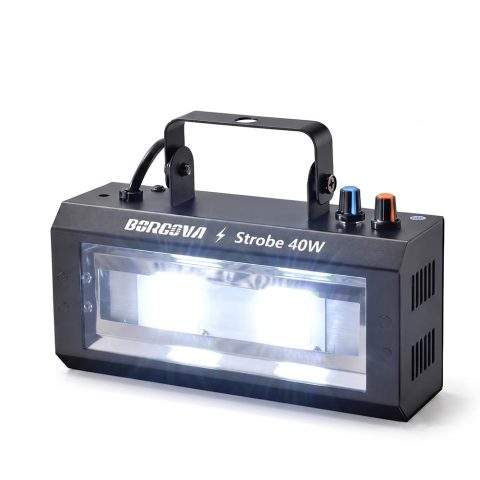 BORGOVA 40W LED Strobe Light, Portable White LED Stage Flashing Light