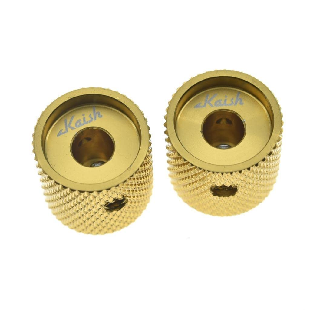 4pcs Aluminium Guitar/Bass Knobs Volume/Tone Control Knob 1/4″ Metal Universal Potentiometer Pot Knobs with Set Screw and Indicator for Tele/Telecaster/P Bass Gold