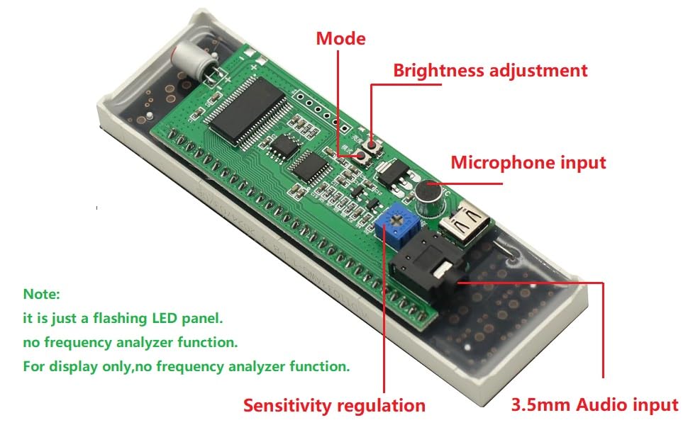 LED Sound-Controlled Music Spectrum Display Pickup Ambient Light Atmospheric Rhythm Light Module