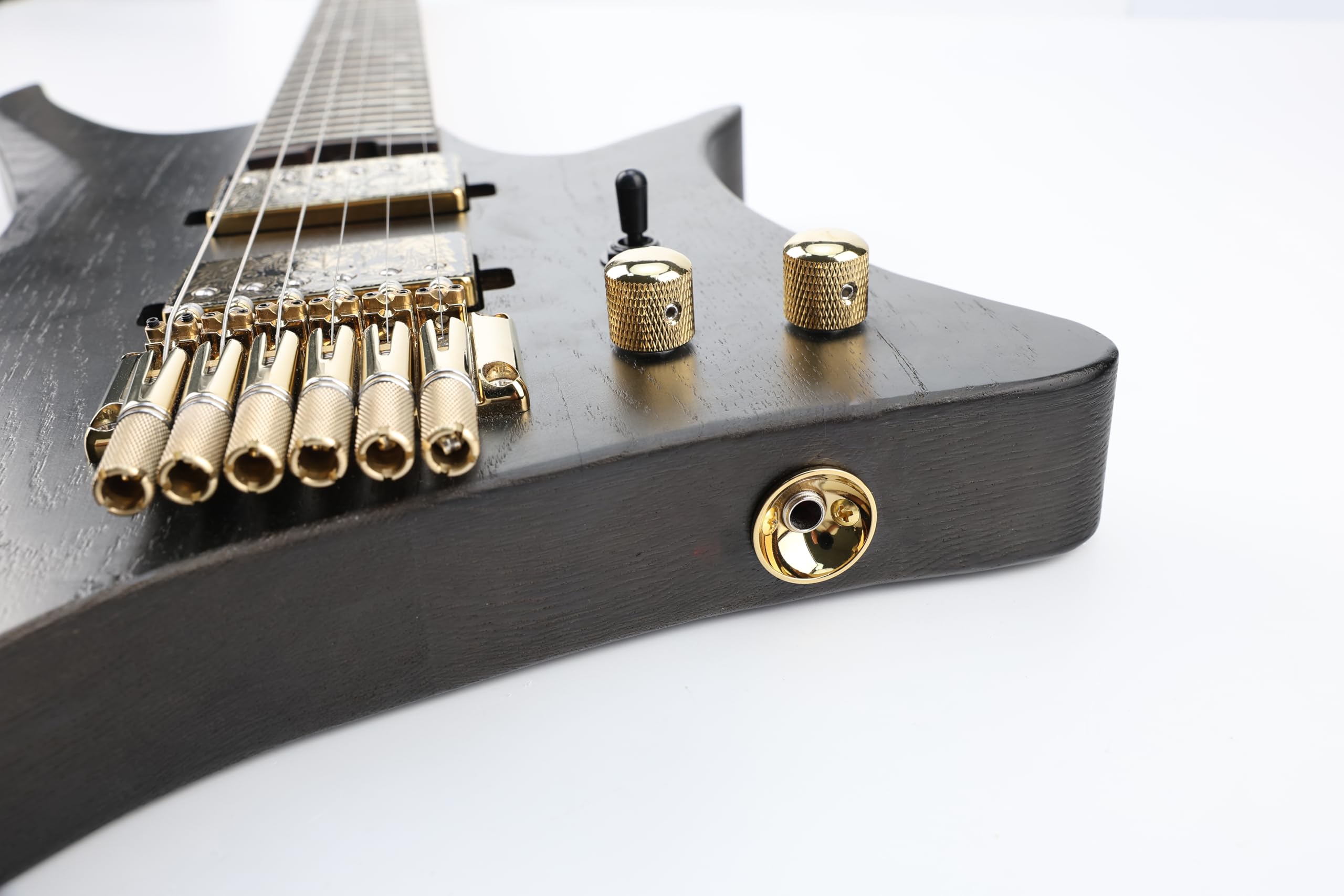 OVSAL Electric Guitar Jack Plate Zinc Alloy Metric Thread Input Jackplate Electrosocket Output Jack Plate Compatible with Fender Telecaster Tele Style Electric Guitar Replacement Parts Gold