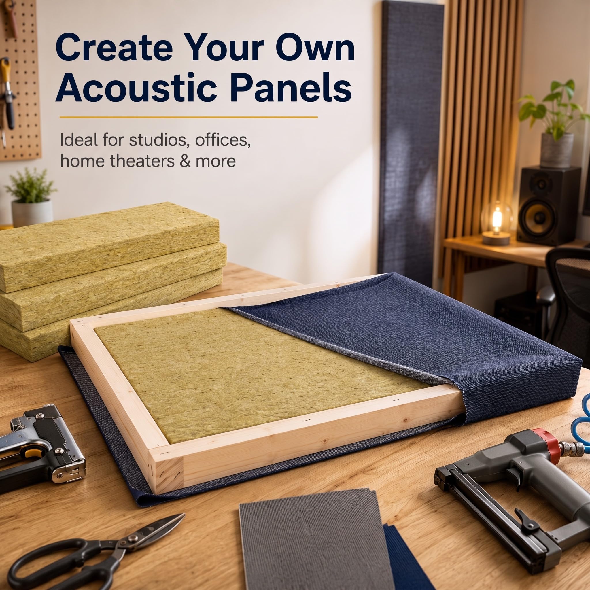 GlikCeil 4 Pcs Mineral Wool Insulation Board, 48″X 24″ X 1″, Acoustic