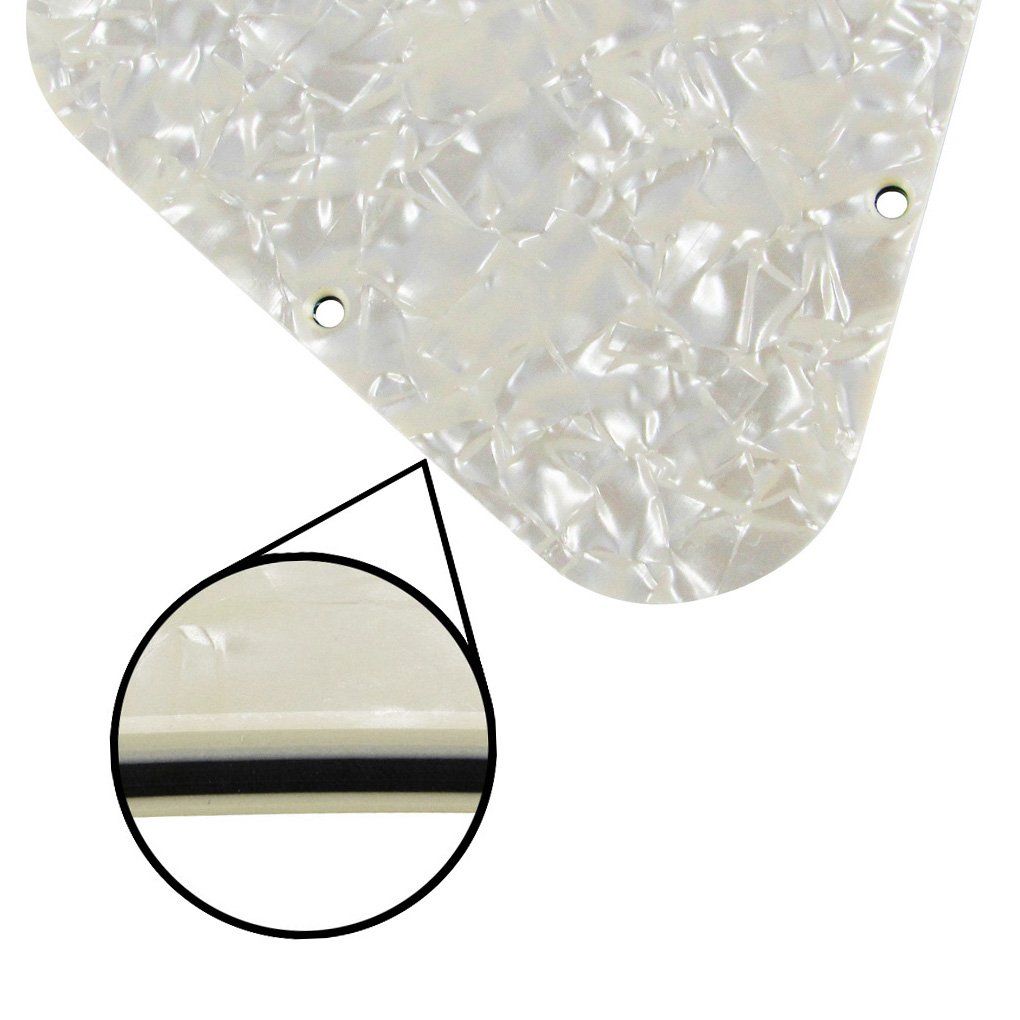 FLEOR 4Ply Aged Pearl Pickguard Back Plate Screws Set & Toggle Switch Plate(Cream) & Bracket Fit LP Style Guitar Pickguard Replacement