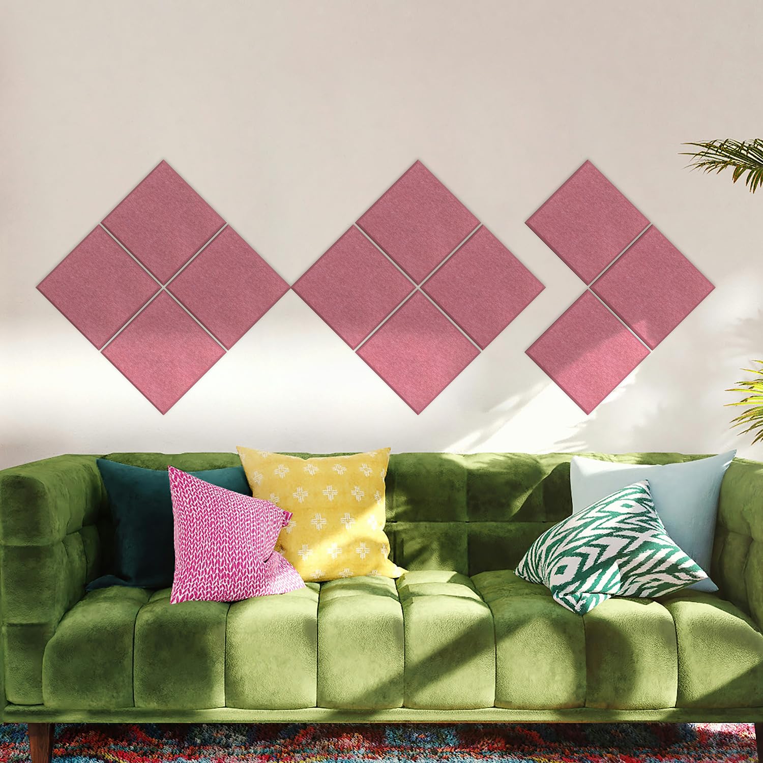 UMIACOUSTICS 6 Pcs Acoustic Panels 23.6” x 23.6” x 0.6” Flame Retardant Sound Absorbing Panels for Wall, Drop Ceiling Tiles. (Black)