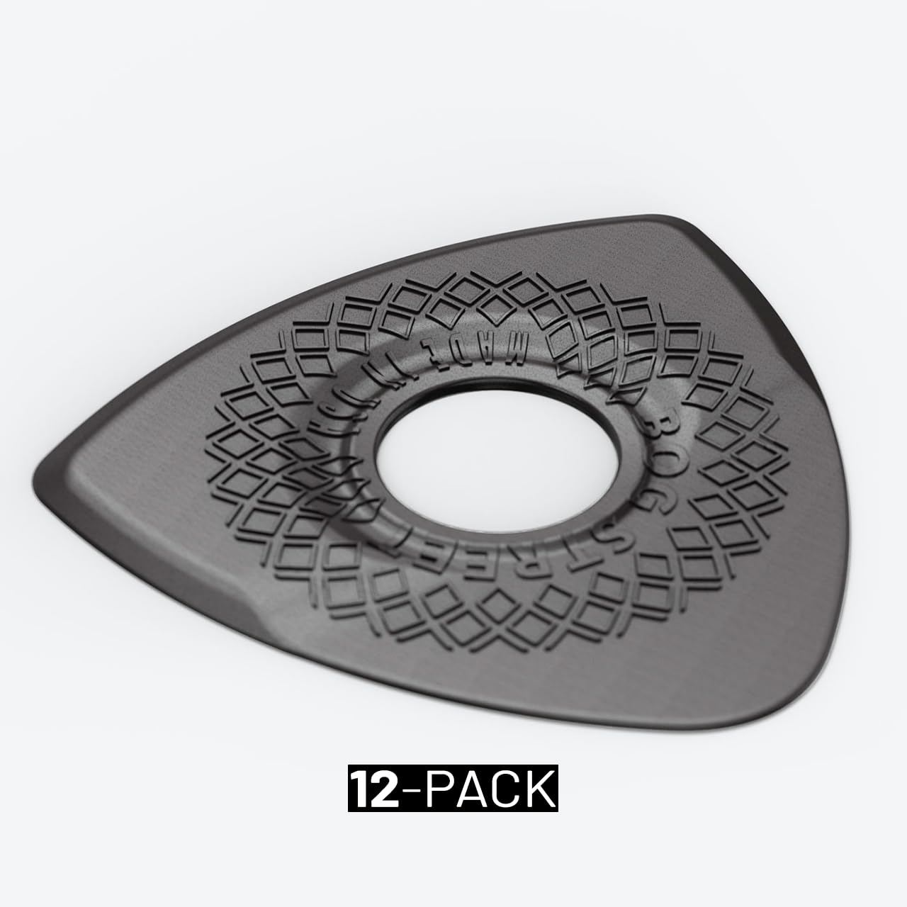 Bog Street Axe Cut Thin Guitar Pick Pack Of 12 – Made in USA Ergonomic Guitar Picks Thin, Non Slip Light Guitar Picks, Black Color