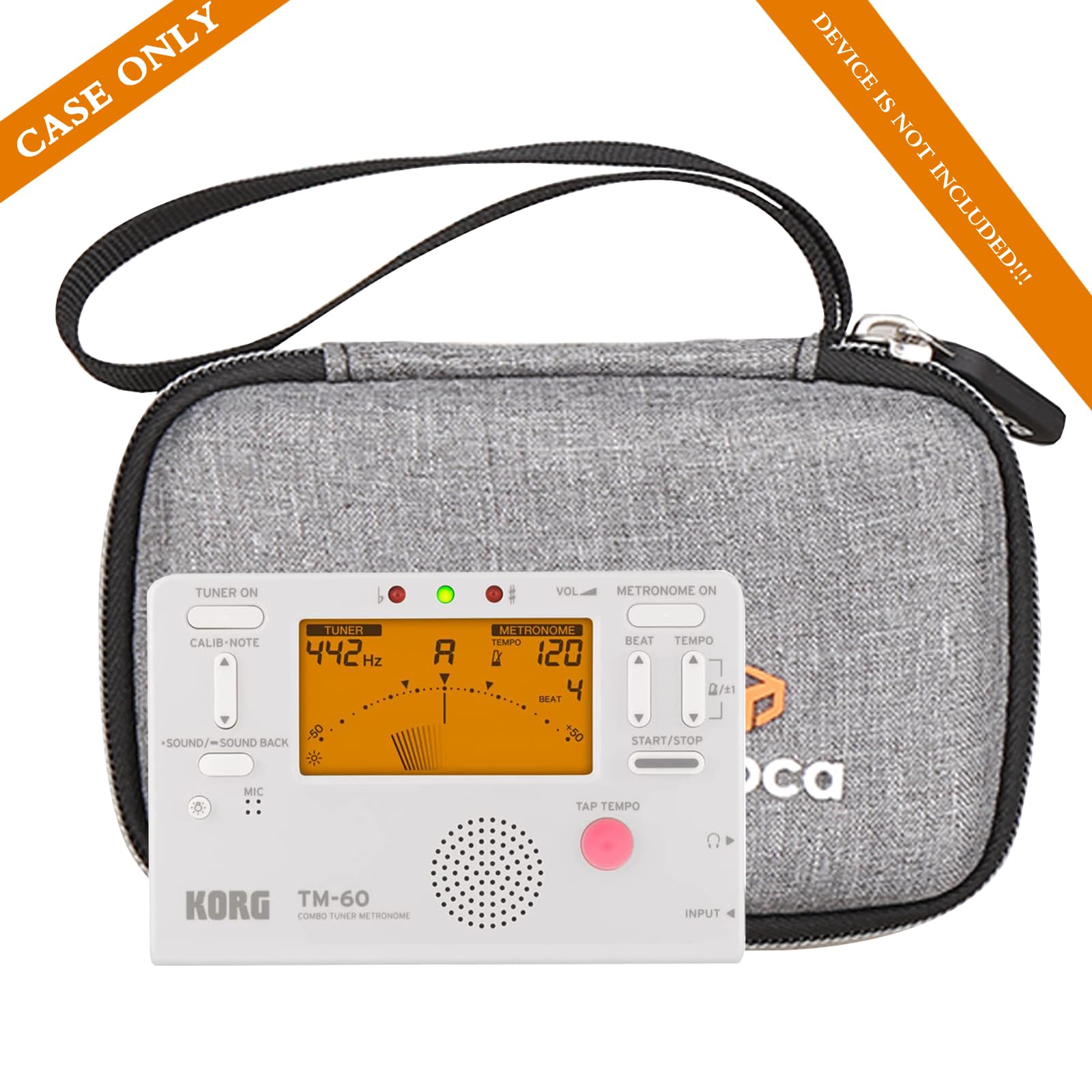 Aproca Grey Hard Storage Travel Case, For Korg TM70 Tuner (TM70TBK) / Korg TM60BK / WEGROWER Tuner Metronome and Accessories