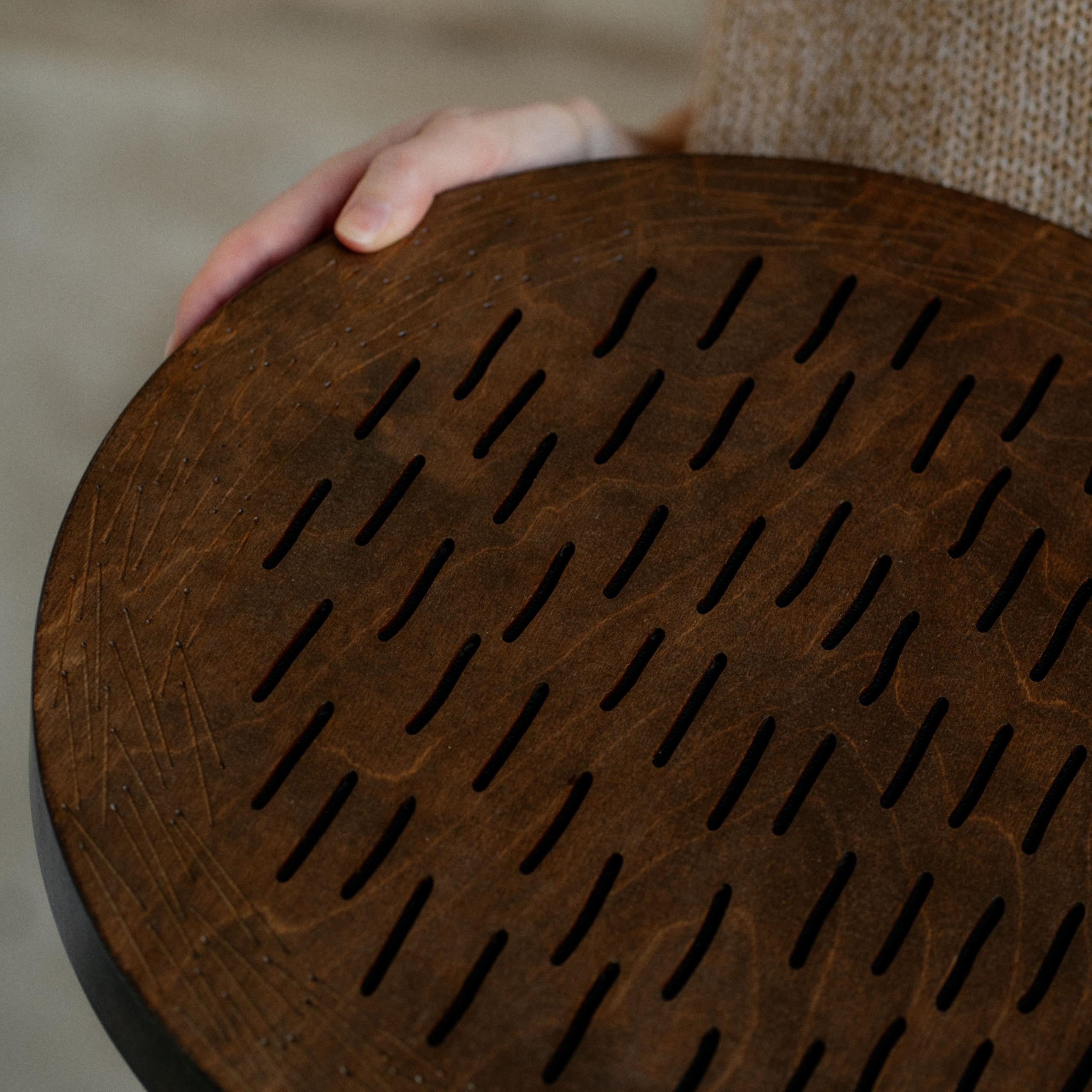 Nazar Drums Water-Fall Disc — Wooden Ocean Drum, Storm, 16″ (40 cm) | Long Water Ambience for Sound Bath, Meditation & Yoga | With Protective Bag