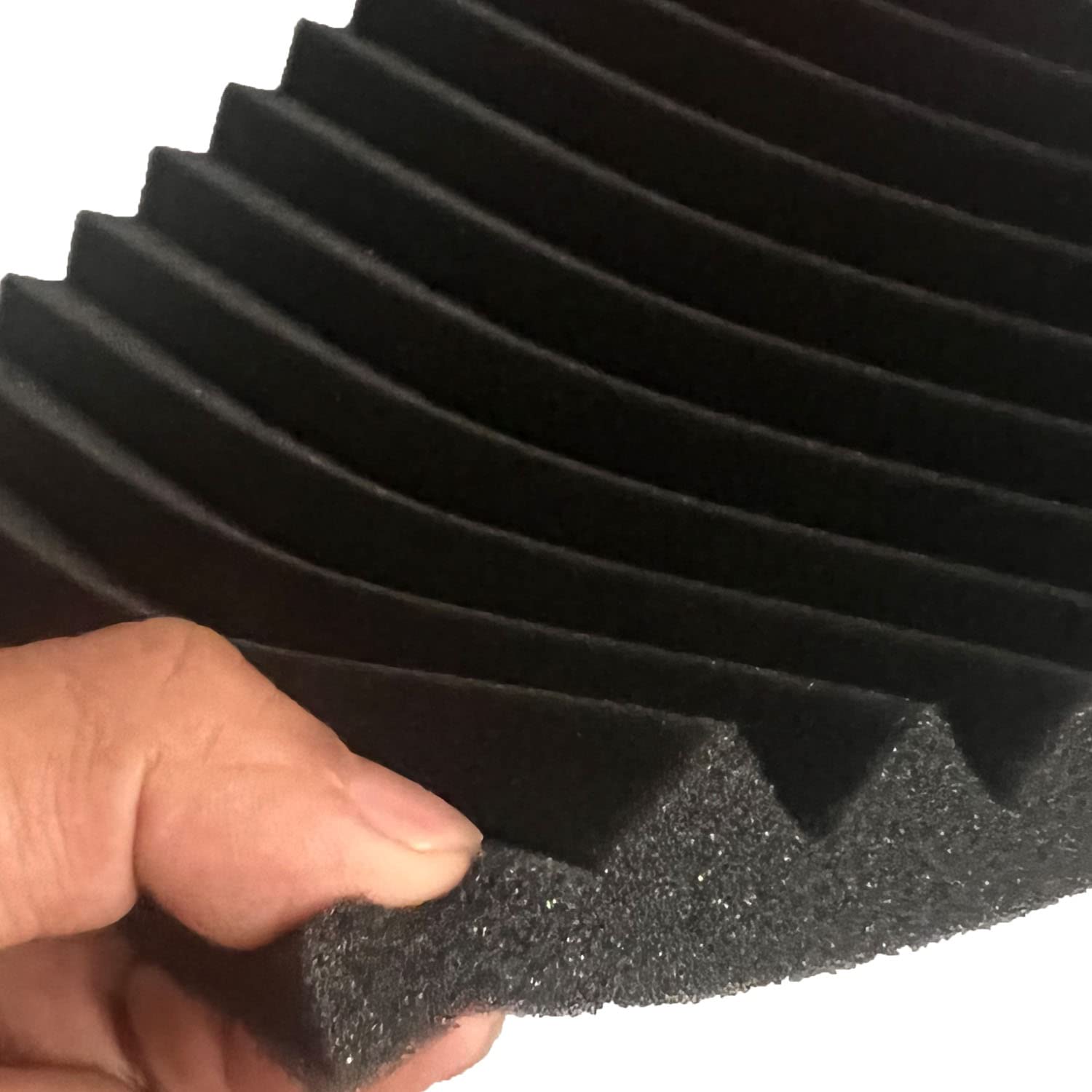 52 Pack 12 “X 12 “X1” Acoustic Panels Studio Soundproofing Foam Wedge Tiles(Accompanied By Double-Sided Adhesive Tape) (52BLACK)