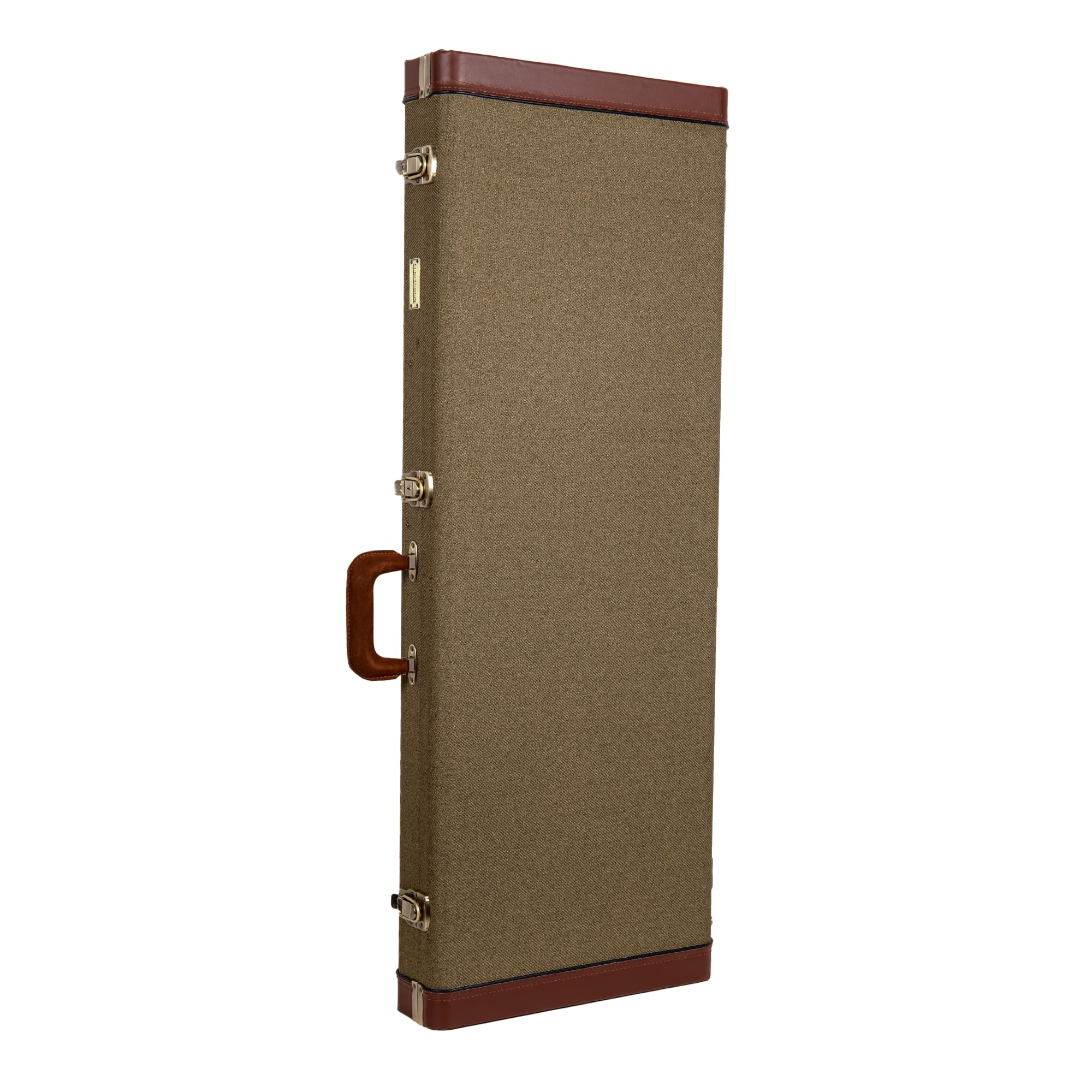 Crossrock Master Series Jazzmaster/Jaguar Style Electric Guitar Case | Olive Green Tweed Exterior, Re-Engineered Wooden Shell, Leather Handle(CRW720JMOG)