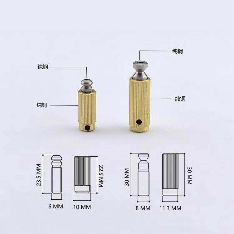 Guyker Tremolo Bridge Studs & Anchors, Pure Steel and Brass Mounting Bolt Screw Inserts with 7mm Post Studs for Electric Guitar Tremolo System – Gold, Set of 2