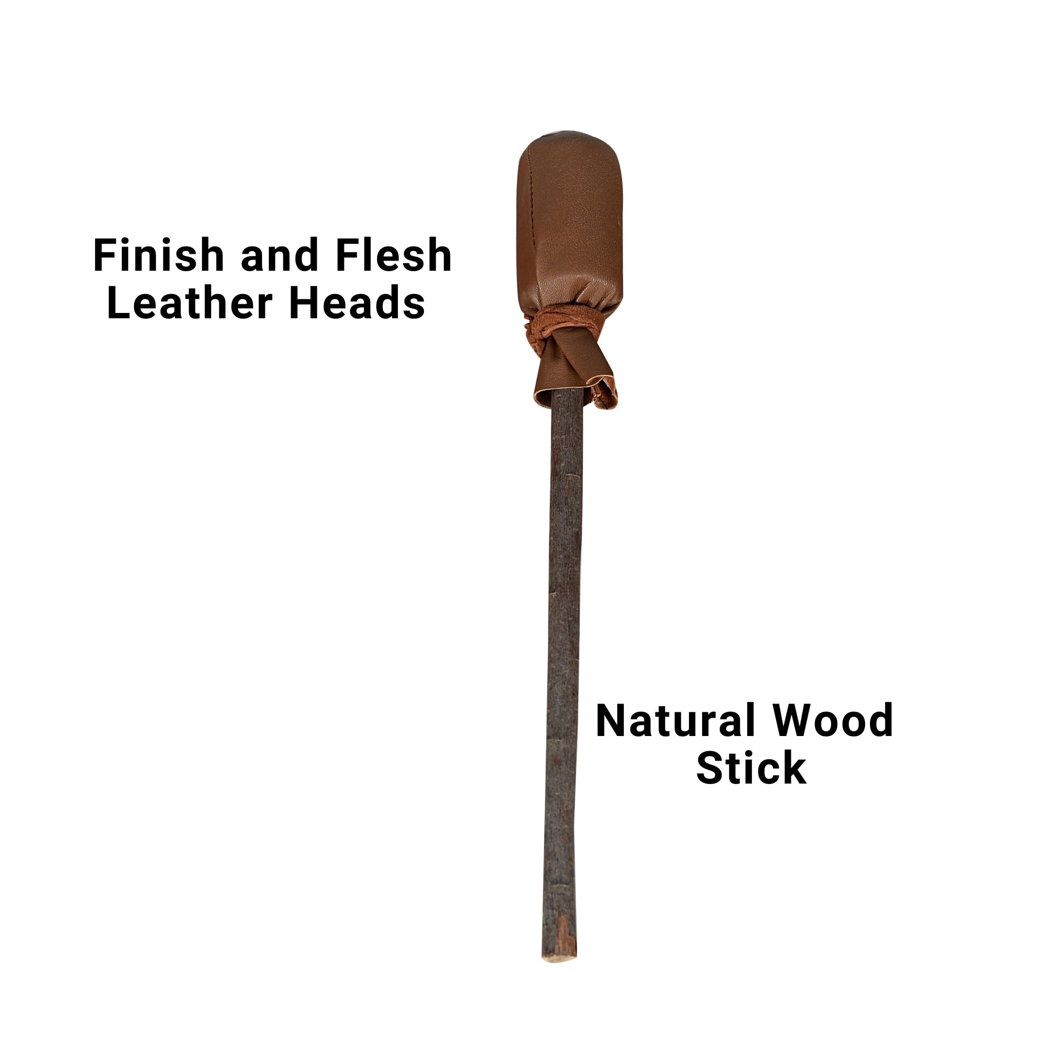 ARAW Shaman Native American Drumbeater, Drumstick Natural Wood Handle, Leather Head Beater (Brown)
