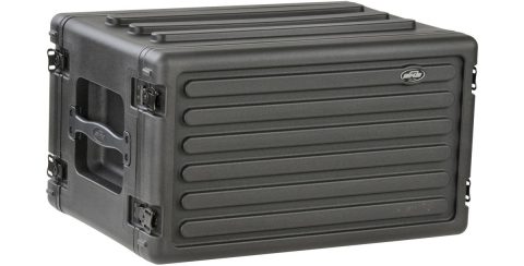 SKB 6U Shallow Roto Rack Case – Durable Polyethylene Gear Protector, Stackable, Waterproof with Twist Latches & Rubber Feet for Musicians, DJs, and A/V Equipment – Secure Transport & Storage Solution
