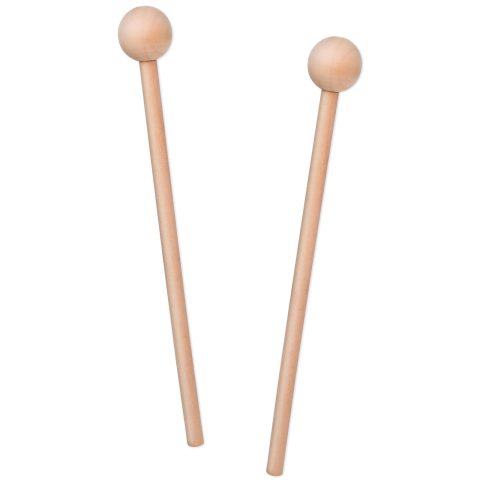 2 Pcs Wood Percussion Sticks 8” Wood Rhythm Sticks Mallets Percussion Stick Xylophone Mallets Glockenspiel Mallet with Wooden Handle Rhythm Stick for Chime Glockenspiel Bells