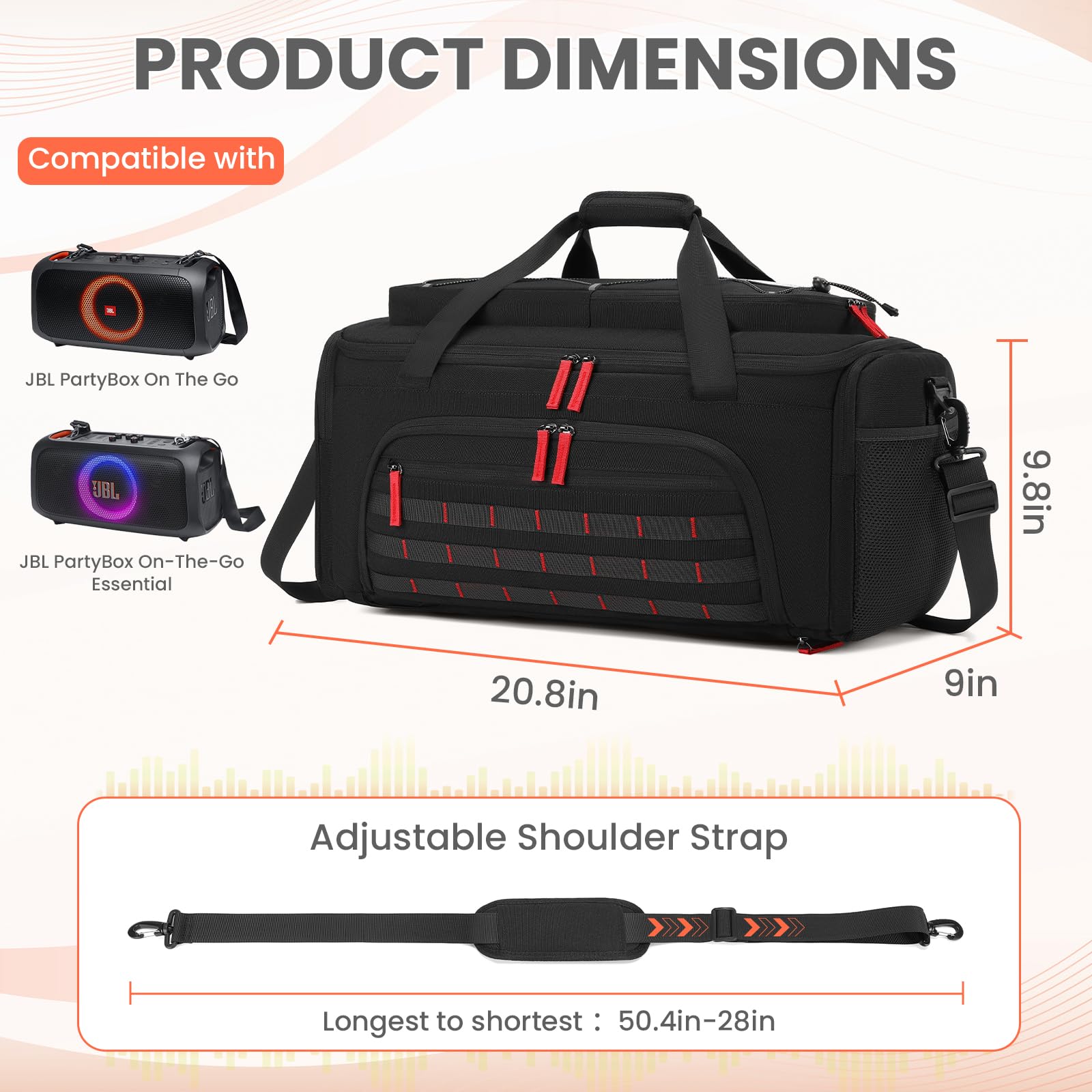 BOSSTIN Speaker Bag Compatible with JBL PartyBox On The Go/Go 2