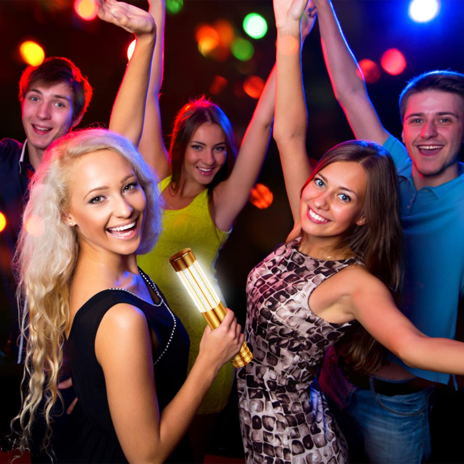 4 Pieces Strobe Baton Bottle Service Sparklers Bottle Service Light Bottle Handheld Light for Nightclubs Weddings Parties Activities Supplies (Gold)