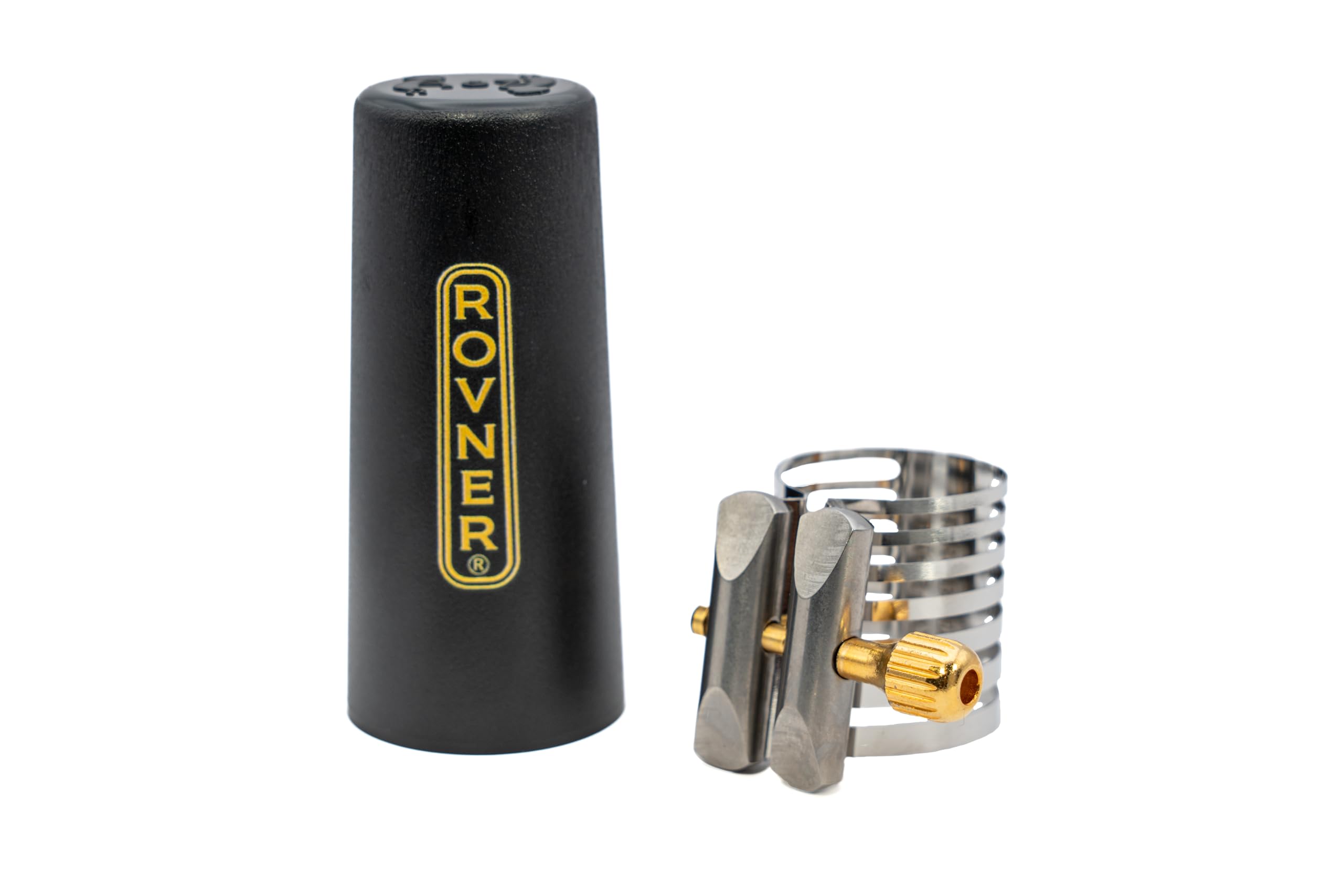 Rovner Ligature & Plastic Cap for Soprano Saxophone – Platinum Ligature for Hard Rubber Mouthpiece (P-1RVS)