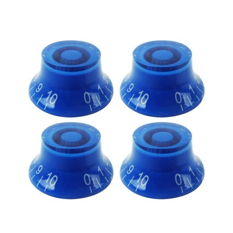 FLEOR 4pcs LP Guitar Top Hat Knobs Blue 18 Splines Bell Knob for LP SG Electric Guitar