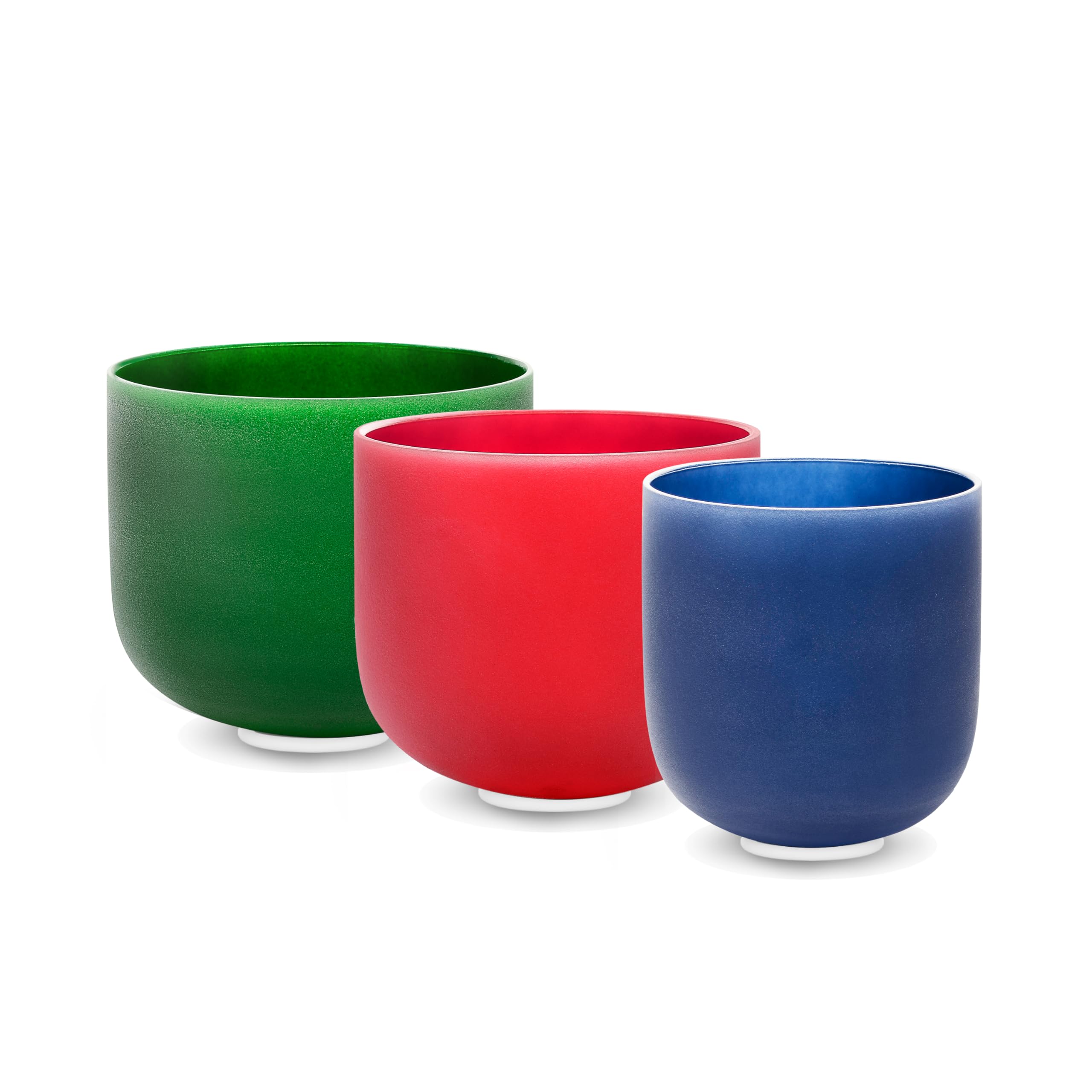 TOPFUND 6-8 Inch Chakra Set of 3 Color Crystal Singing Bowls (8″F+7″C+6″A)