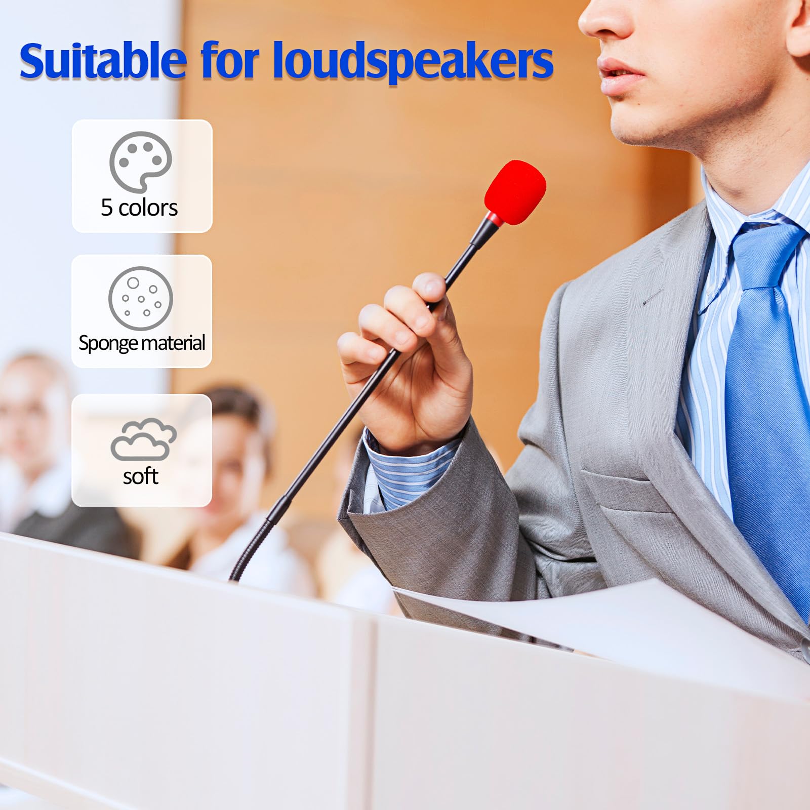 Juexica 30 Pcs Windscreen Foam Compatible with Most Small Microphones