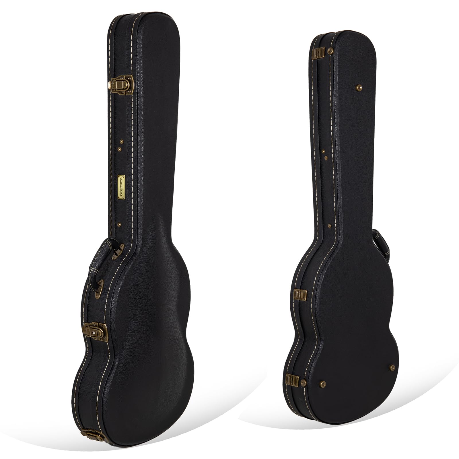 Crossrock PRS SE Standard solid body Guitar Case -Vintage Hardware, Sponge Lining, Metal Feet, Storage Space-Black (CRW520PRSEBK)