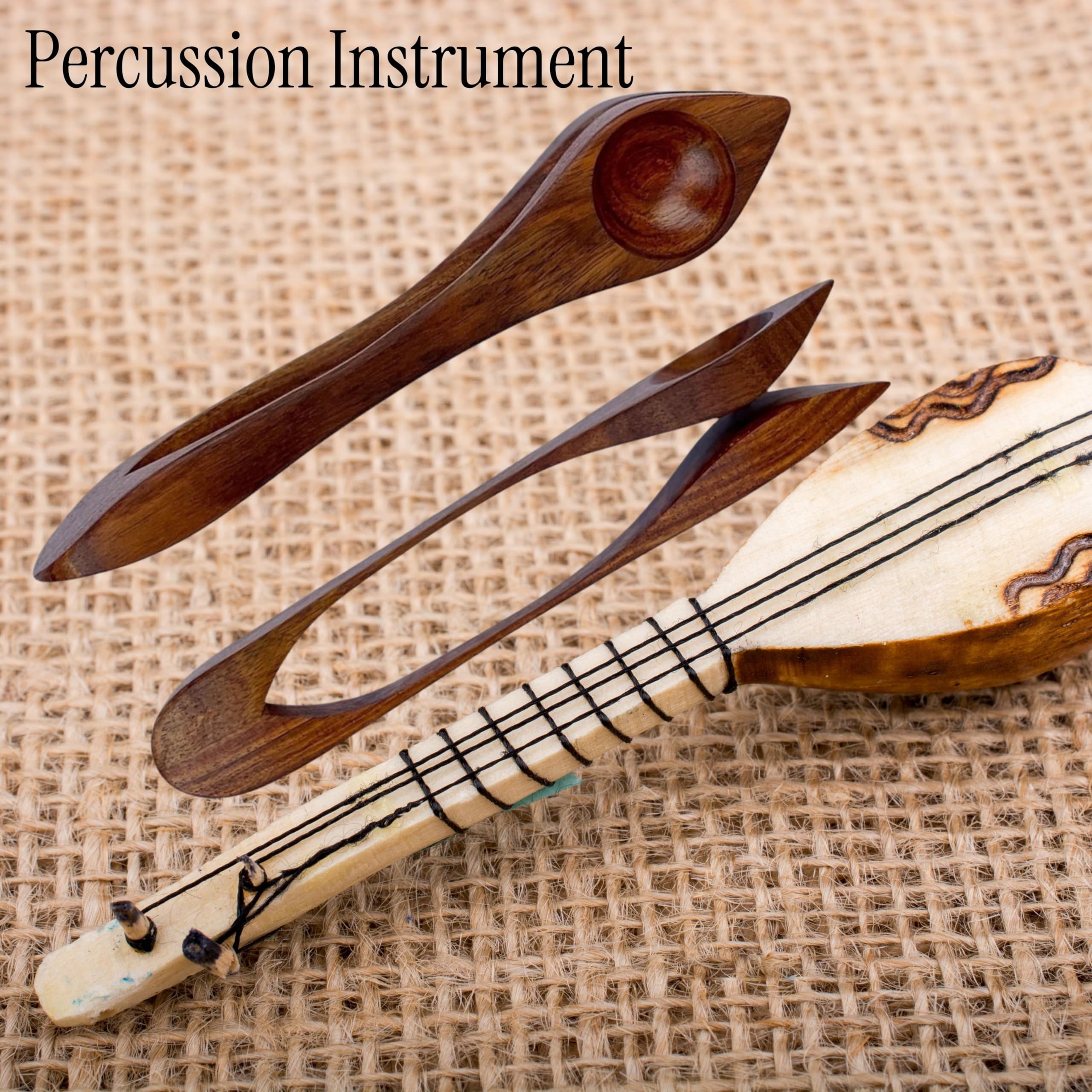 Musical Spoons for Percussion – Handcrafted 9″ Rosewood Rhythm Spoon Instrument for Folk & Celtic Music – Professional Percussion Instrument for Adults & Music Enthusiasts