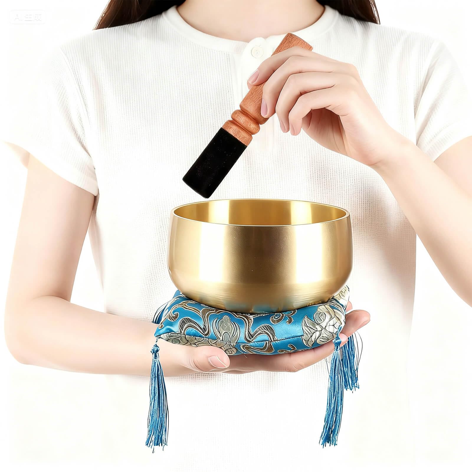Tibetan Singing Bowl, 6-Inch Sound Bowl Meditation Set