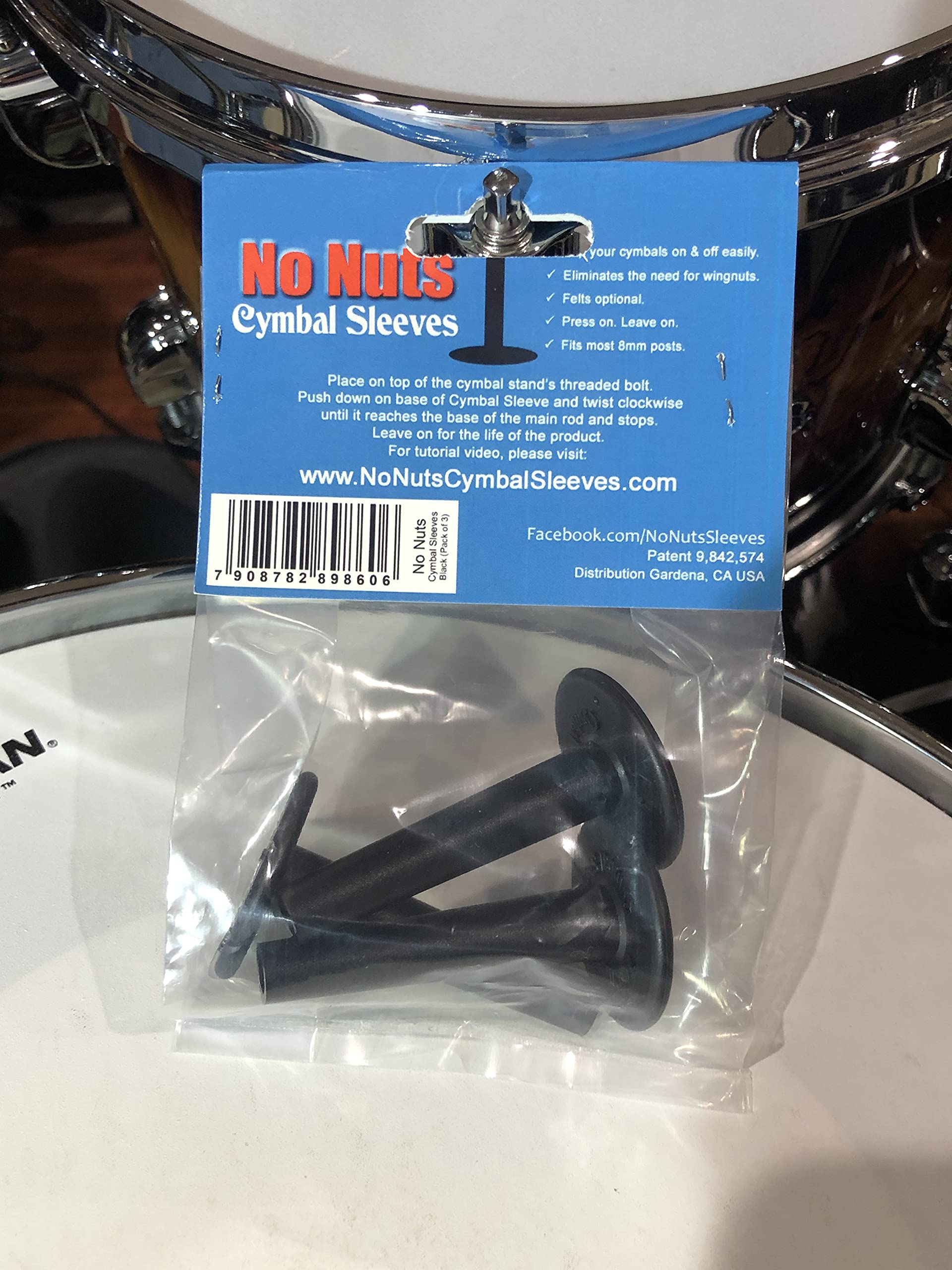 No Nuts Cymbal Sleeves 3-PK (Silver Sparkle)