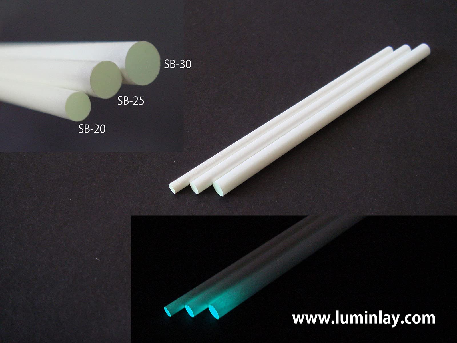 Luminlay SB & SG series / 60mm length (diameter 2.5mm, glow Blue)