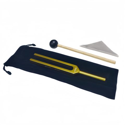 Miwayer Professional RE 417Hz Tuning Forks Golden for Healing, Medical, and Music – Multi-Frequency Tuning Fork Kit for Sound Therapy, Meditation, Chakra Balancing (Gold 417Hz​ Tuning Fork)